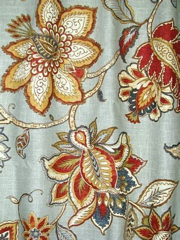 floral drapery fabric red celine jacobean|Jacobean Floral Fabric .